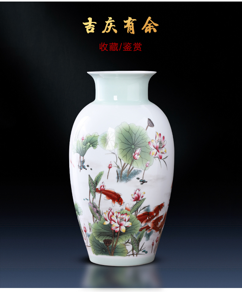 Jingdezhen porcelain ceramic famille rose flower arranging furnishing articles of new Chinese style household vase in the sitting room porch TV ark, adornment