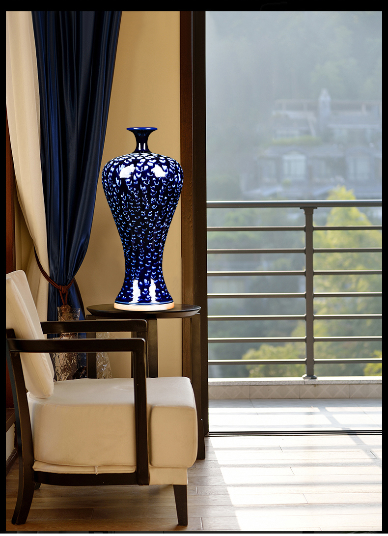 Jun porcelain of jingdezhen ceramics up snow blue vase mei bottles of Chinese flower arranging household act the role ofing is tasted furnishing articles sitting room