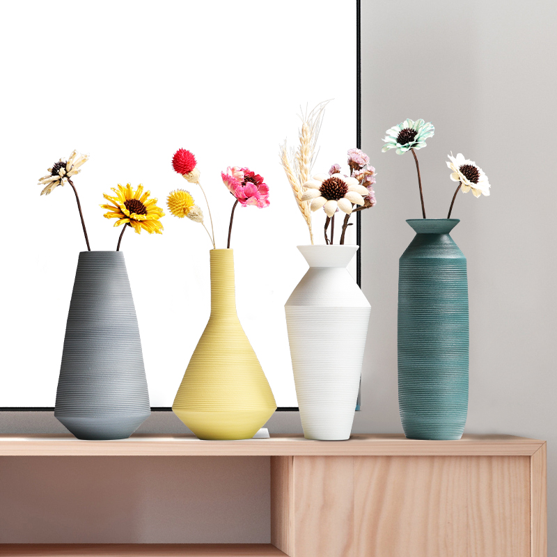 Morandi Nordic ceramic floret bottle furnishing articles dried flower adornment flower arrangement sitting room table, TV ark, home decorations
