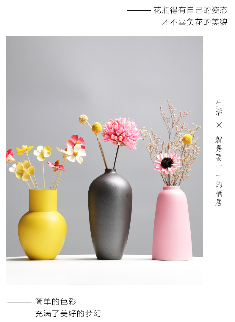 Nordic ins morandi ceramic vase furnishing articles creative contracted wind dried flower arranging flowers sitting room decorate household act the role ofing is tasted