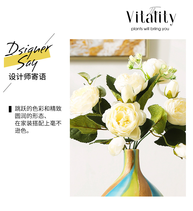 Ceramic vase furnishing articles household act the role ofing is tasted creative living room table flower arranging dried flower adornment TV ark, porch decoration