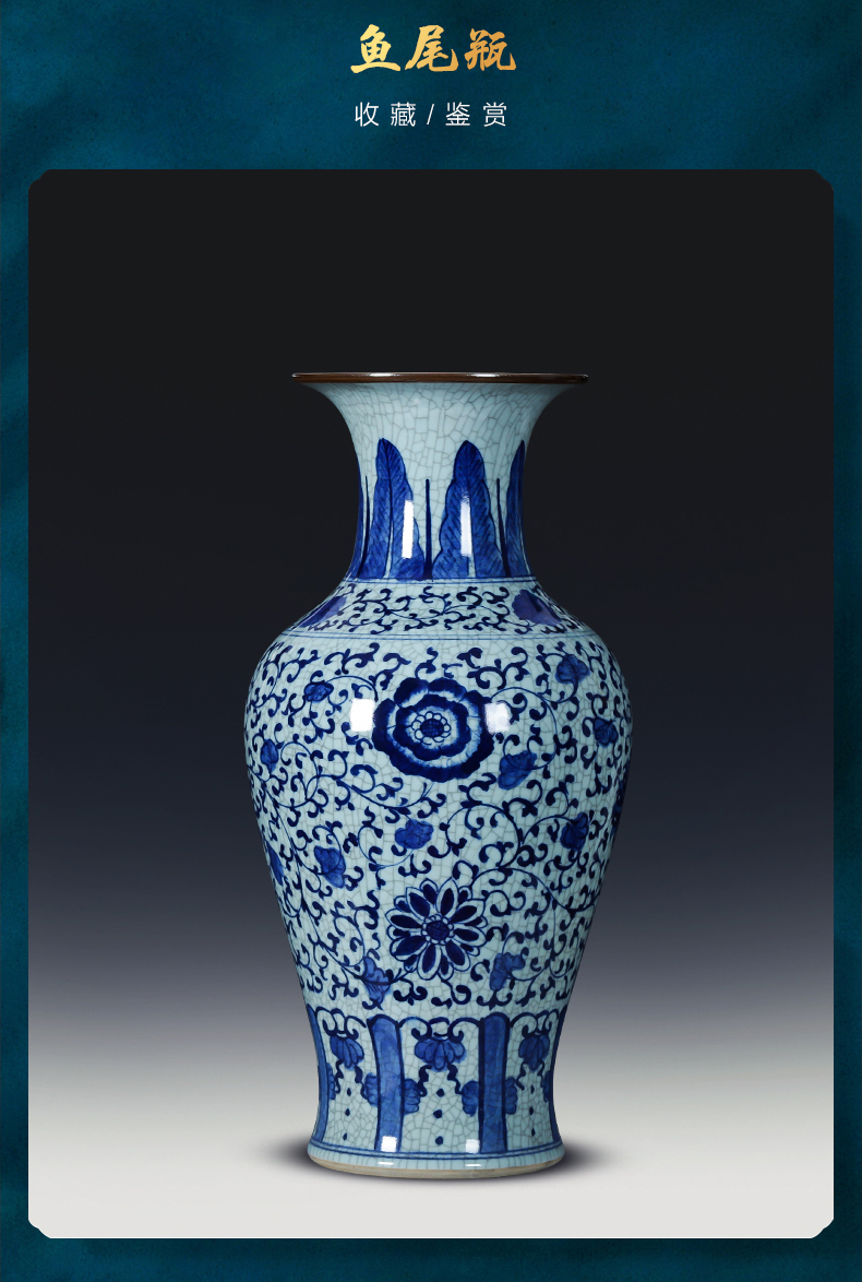 Archaize of jingdezhen porcelain ceramic hand - made porcelain up vase large furnishing articles home sitting room adornment restoring ancient ways