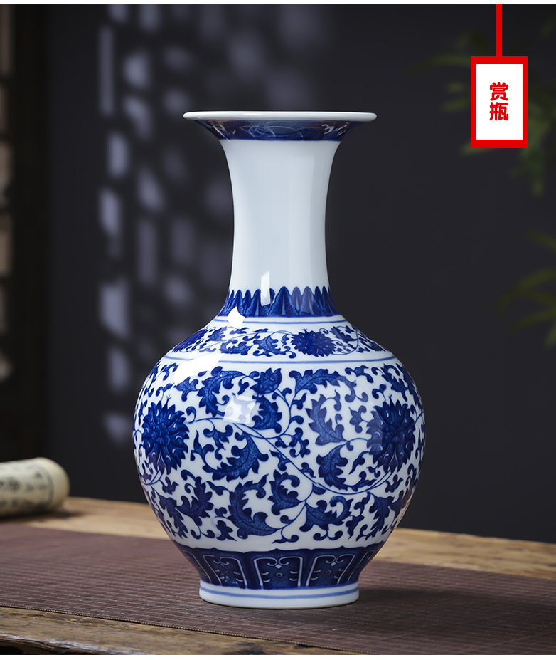 Jingdezhen ceramics antique Chinese blue and white porcelain vase household act the role ofing is tasted flower arranging rich ancient frame wine sitting room adornment