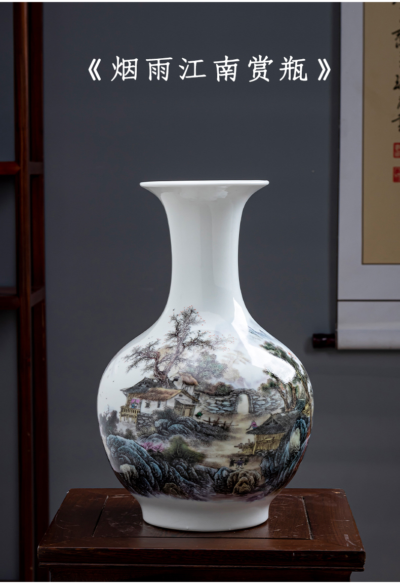 Jingdezhen ceramics powder enamel vase furnishing articles lucky bamboo idea gourd bottle sitting room of Chinese style household flower decorations