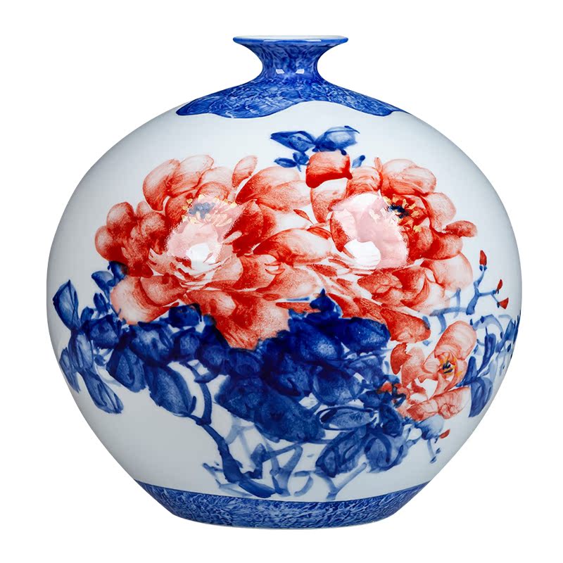 Hand draw freehand brushwork in traditional Chinese jingdezhen ceramics pomegranate round bottle vase furnishing articles sitting room of Chinese style household flower decorations