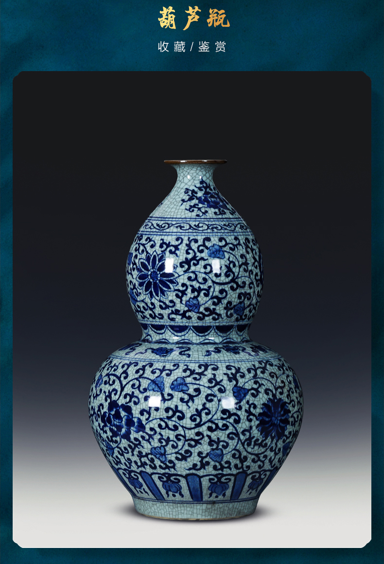 Archaize of jingdezhen porcelain ceramic hand - made porcelain up vase large furnishing articles home sitting room adornment restoring ancient ways