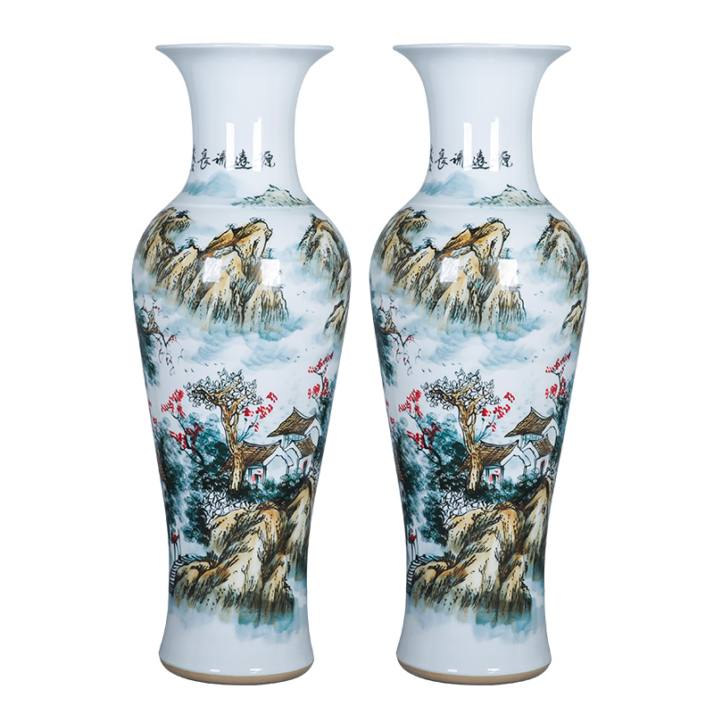 Has a long history of jingdezhen ceramics oversized ground vase furnishing articles of Chinese style hotel home sitting room adornment