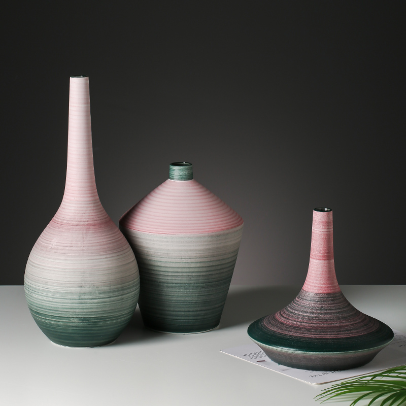 Nordic creative ceramic vase, the dried flower arranging furnishing articles contracted household TV cabinet table decorations large living room