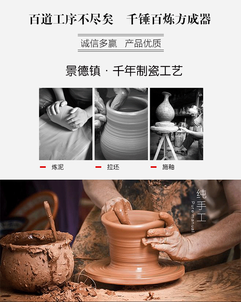 Jingdezhen porcelain ceramic landscape of blue and white porcelain vases, flower arranging place, Chinese style household living room TV cabinet decoration