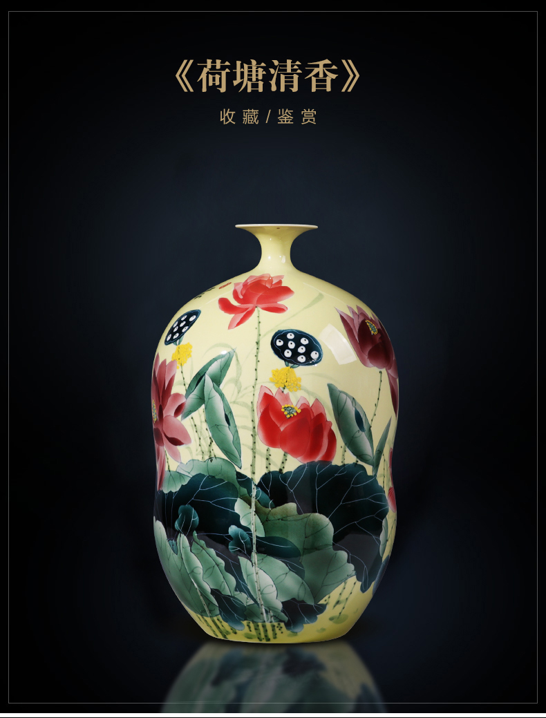 Jingdezhen ceramics powder enamel vase hand - made lotus gourd bottle of flower arranging furnishing articles sitting room of Chinese style household ornaments