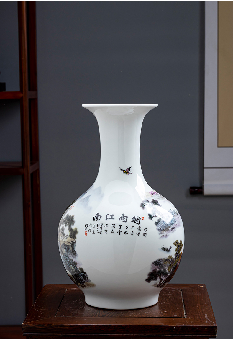 Landscape painting porcelain of jingdezhen ceramics vase pomegranate bottles of new Chinese style household furnishing articles sitting room porch decoration