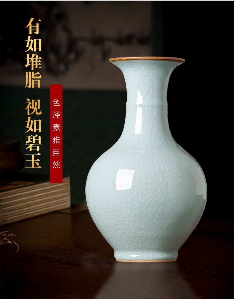 Archaize of jingdezhen ceramics up celadon vase Chinese style living room TV cabinet flower adornment home furnishing articles