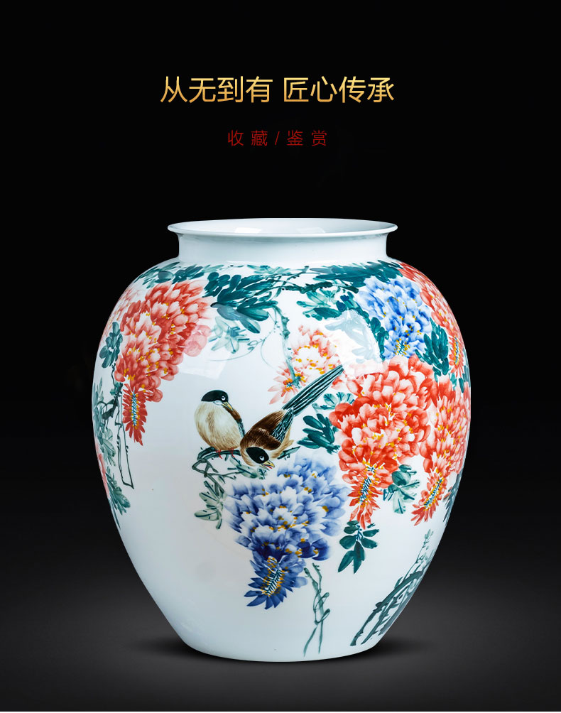 Jingdezhen ceramics hand - made gulp decorative vase sitting room of Chinese style household porcelain exhibition hall office furnishing articles