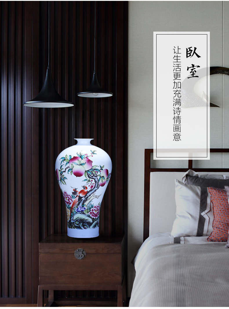 Jingdezhen porcelain ceramic famille rose put vase furnishing articles of modern home living room TV cabinet wine bottle ornament