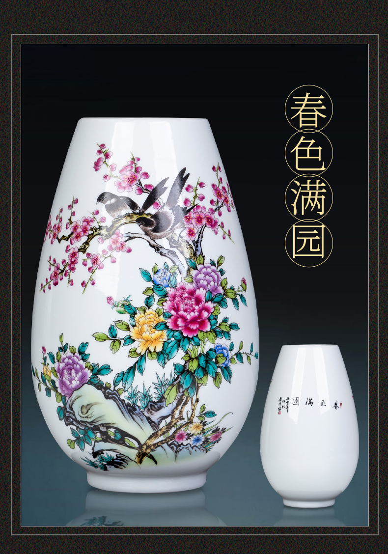 Jingdezhen ceramics small f cylinder vases, flower arranging furnishing articles rich ancient frame of Chinese style household, the sitting room porch decoration