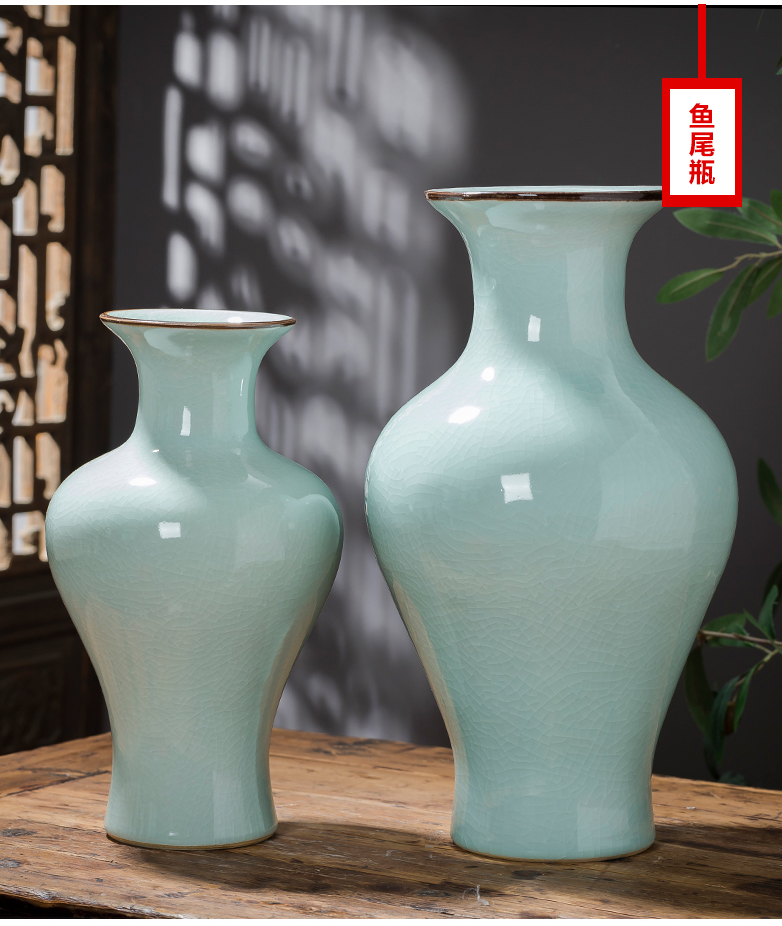 Jingdezhen ceramics vase antique flower arranging place new living room TV cabinet rich ancient frame of Chinese style household ornaments