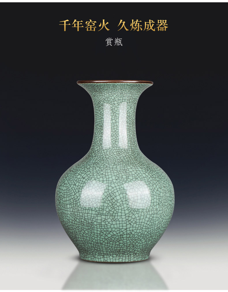 Jingdezhen ceramics archaize large green glaze on up vases, sitting room of Chinese style household decorations furnishing articles