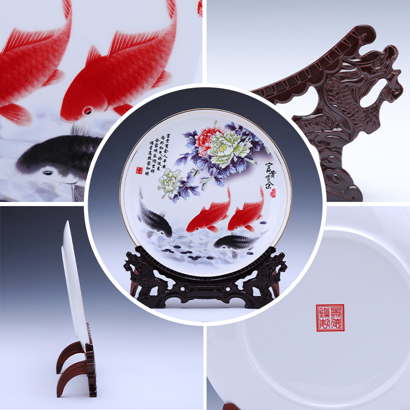 Jingdezhen porcelain ceramic decoration plate furnishing articles up phnom penh ipads porcelain Chinese style household living room TV cabinet decoration