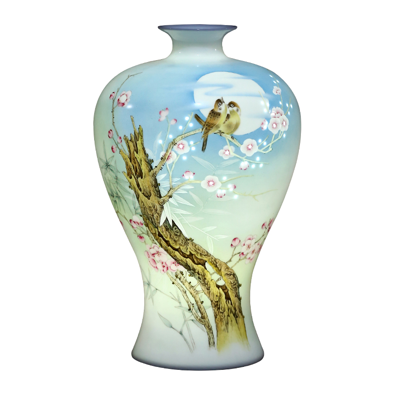Jingdezhen ceramics hand - made eggshell porcelain and exquisite knife clay vases, new Chinese style living room home furnishing articles