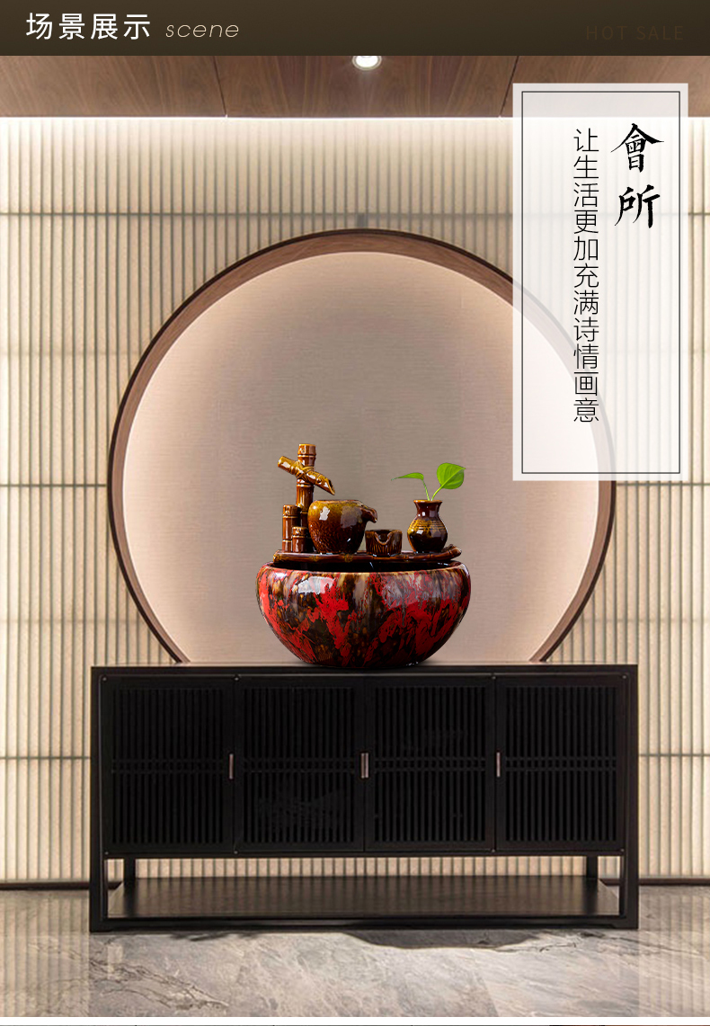 Jingdezhen ceramics when the little novice monk fish tank water furnishing articles creative household automatic cycle fish farming household ornaments