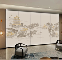 New Chinese embroidery landscape bedroom bedside hotel wall cloth living room sofa TV background wall restaurant hard bag mural