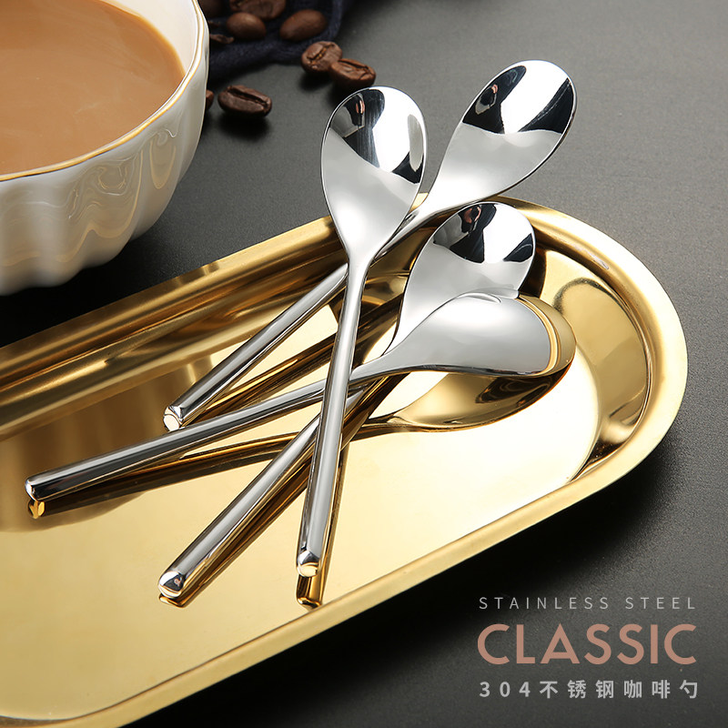 304 stainless steel coffee spoon Creative West cutlery small stirring spoon solid thick sweet milk tea small tablespoon 3 only clothes