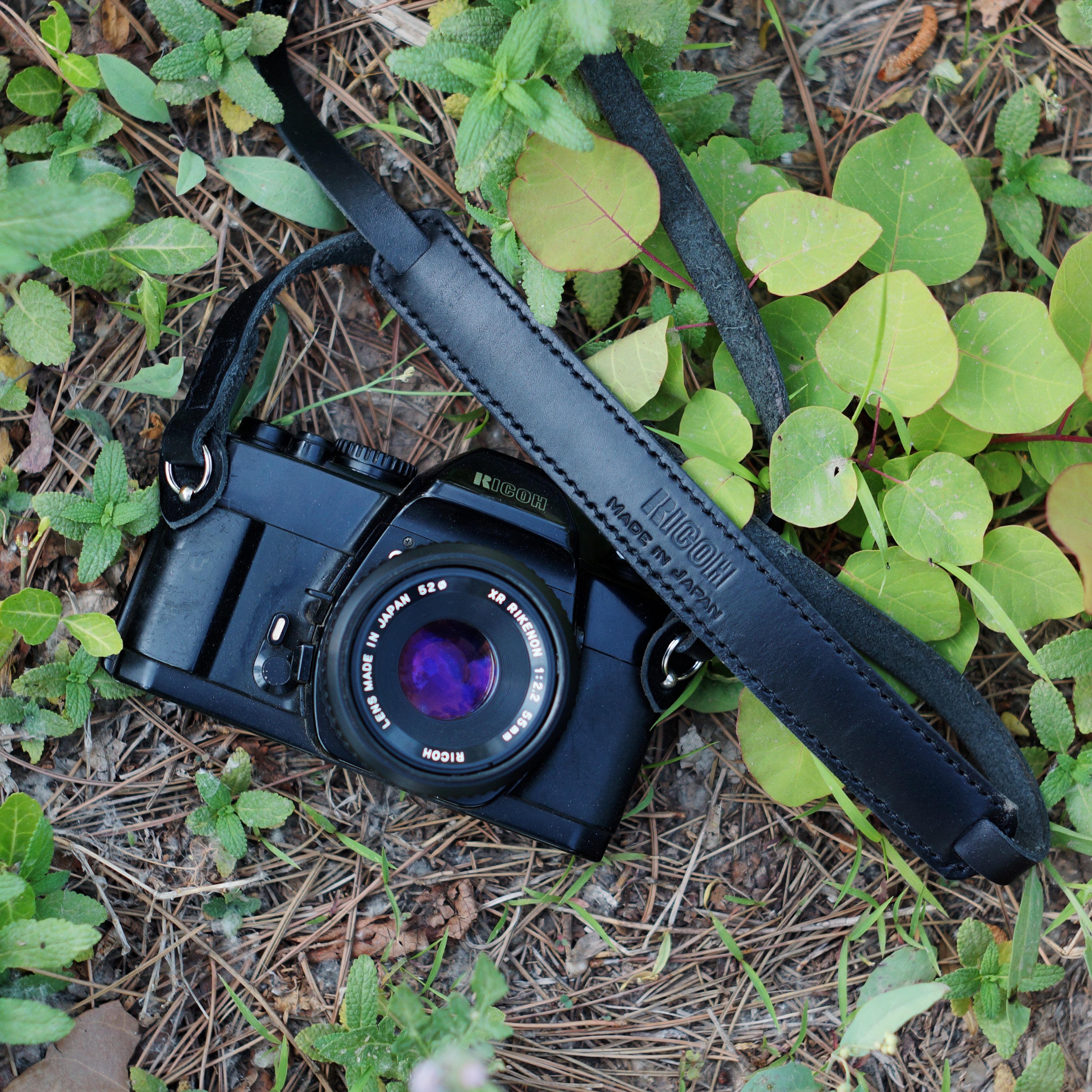 Real leather shoulder strap for the Ricoh camera