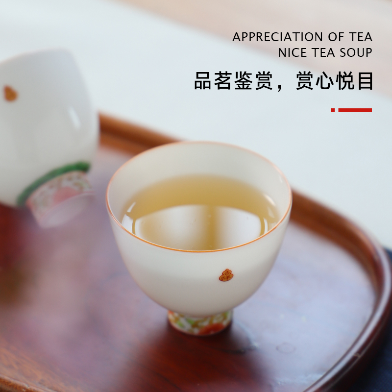 The Escape this hall pure manual white porcelain master cup single cup small jingdezhen ceramic cups hand - made famille rose tea sample tea cup