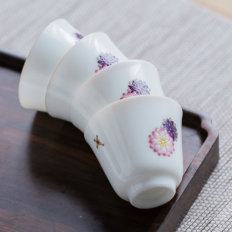 The Escape this hall jingdezhen ceramic cups hand - made pastel kung fu suit sample tea cup single CPU master cup ceramic tea set