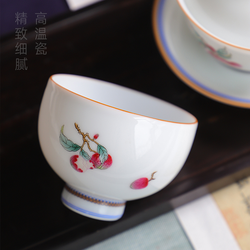 The Escape this hall manual jingdezhen kung fu tea cups ceramic sample tea cup large master cup single pastel kung fu tea set