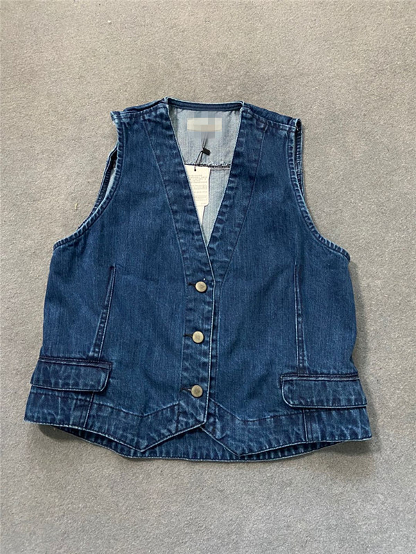 bản gốc duy nhất denim cardigan của Nhật Bản vest nữ 2020 mùa hè mặc mới ngắn áo nhỏ V-cổ bông vai