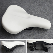 Universal white bicycle saddle cushion dead flying mountain road folding car white saddle with spring