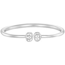 Caibai Jewelry Pure Silver Bracelet National Style Pumpkin Pair of Beads Pure Silver Living Bracelet National Style Polished Bracelet for Gifts