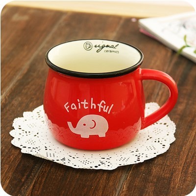 The large capacity of household ceramic cup with breakfast coffee cup mercifully milk cup cereal oats cup big pot - bellied cup