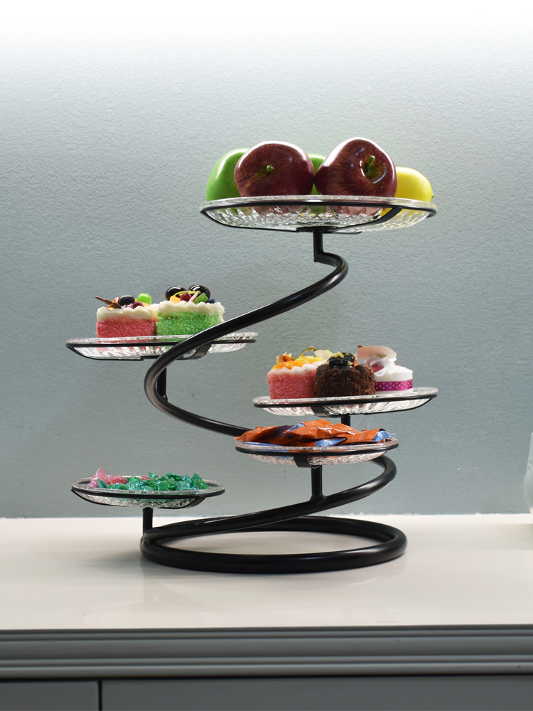 Ou, wrought iron multilayer fruit bowl cake frame creative heart of sitting room afternoon tea tray was wedding snack in northern Europe