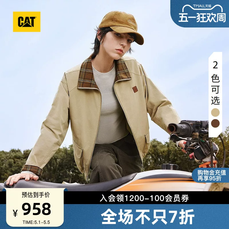 CAT Carter's весна новая женская ретро фланелевая клетчатая подкладка Harrington куртка, в стиле ТЦ