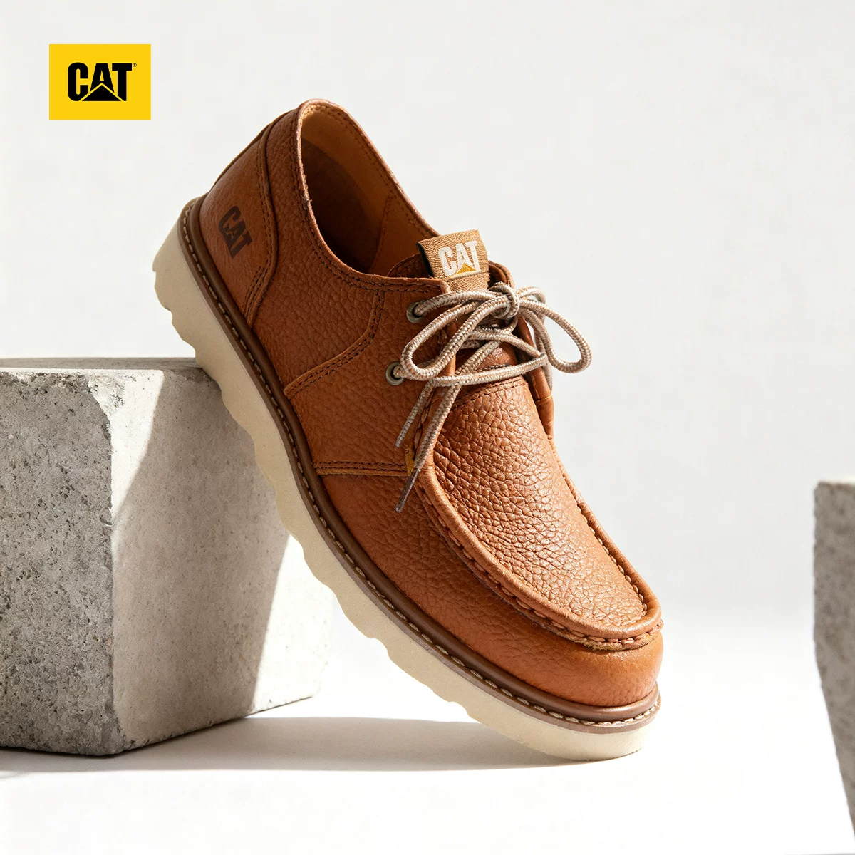 CAT Картер весна мужская ретро классическая зернистая кожаная обувь low-top для улицы повседневная обувь