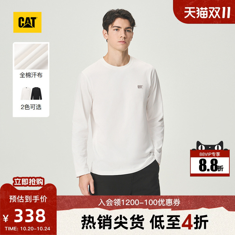 Cat Carter 26 Autumn New Men's All-Cotton Retro Workwear Versatile Round-Neck Long-Sleeve T-Shirt, Same Style as in the Mall