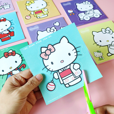 Hello kitty, детские поделки из бумаги, детская книга-оригами для детского сада, интеллектуальная игрушка, DIY, 3-6 лет