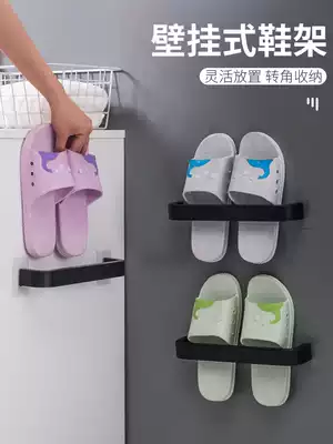 Bathroom trailer rack-free powder room hanger toilet door rear storage rack storage artifact wall-mounted shoe rack