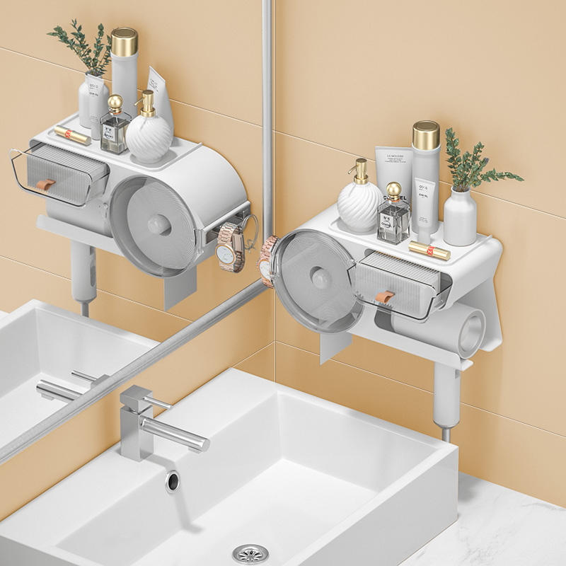Hair Dryer Shelve MAKEUP ROOM HOME WALL FREE HAIR DRYER BRACKET BATHROOM HAIR DRYER CONTAINED WALL-MOUNTED WALL