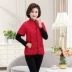 Áo vest nữ trung niên và ngắn tay mùa thu đông mới mẹ cỡ lớn tải xuống áo khoác cotton cũ màu rắn cộng với áo cotton thời trang nữ 2021 Áo vest