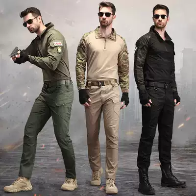 Spring and Autumn Military Fans Casual Clothing Men Outdoor Sports Long Sleeve Overalls Field Mountaineering Wear-resistant Workwear Tactical Set