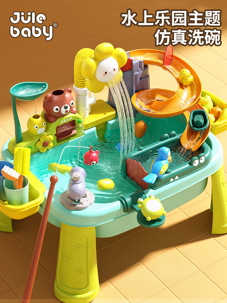 Детская посудомоечная машина, игрушки для кухни, дети играют в воде, бассейн в аквапарке, циркулирующая вода, игровой домик, лето Изображение 1