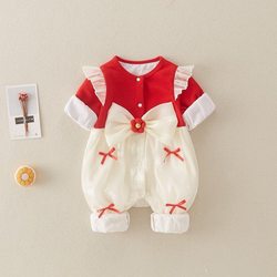 Newborn Baby Clothes, Autumn Outfit, Baby Girl Romper, Princess Full Moon Hundred-Day Outfit, One-Year-Old Dress, Autumn Crawling Suit