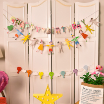  Korean bunting Birthday party pennant party pull strip Kindergarten store decoration celebration decoration supplies