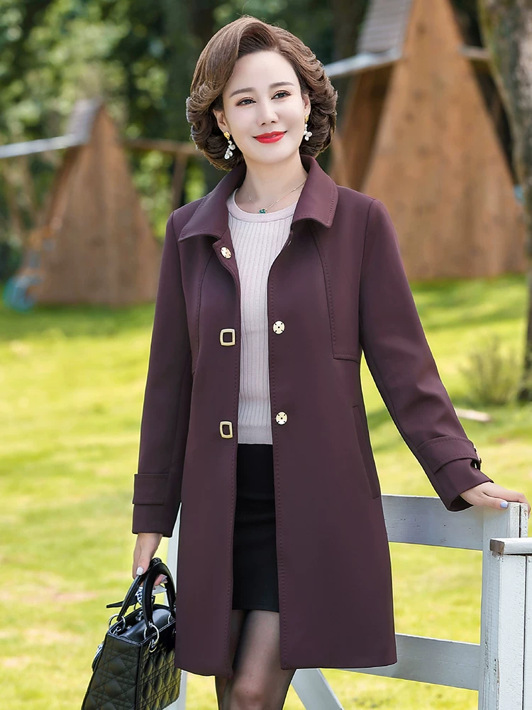 Autumn long jacket, for middle age, western style