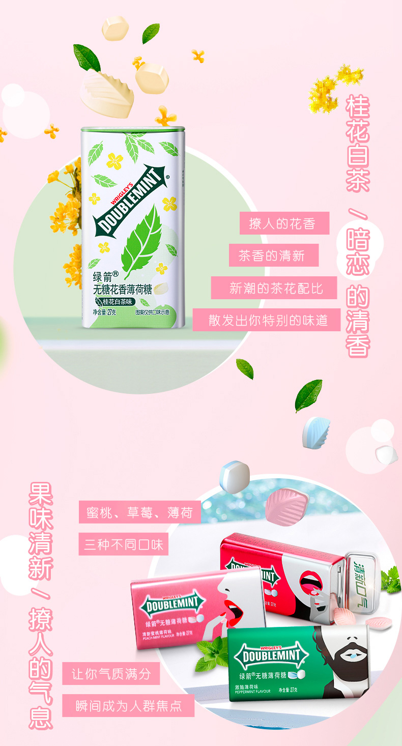 绿箭 无糖薄荷糖 多口味组合7盒装 图2