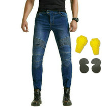 Motorcycle jeans loose straight mens pants casual riding protective pants high elastic jeans motorcycle pants