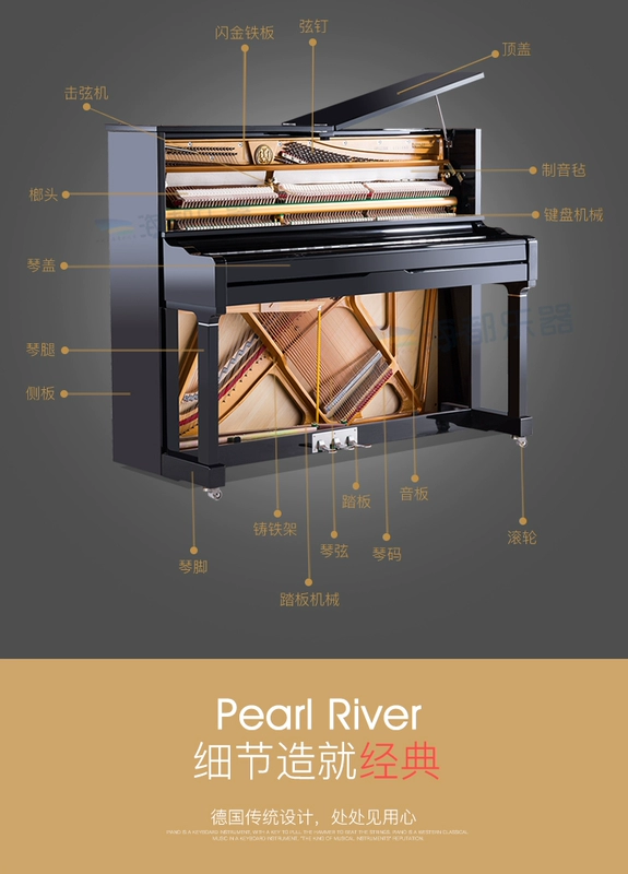 Pearl River Piano 88 Key dành cho người lớn Nhà dọc Người mới bắt đầu Học sinh Nam và Nữ Trẻ em Nhạc cụ 118